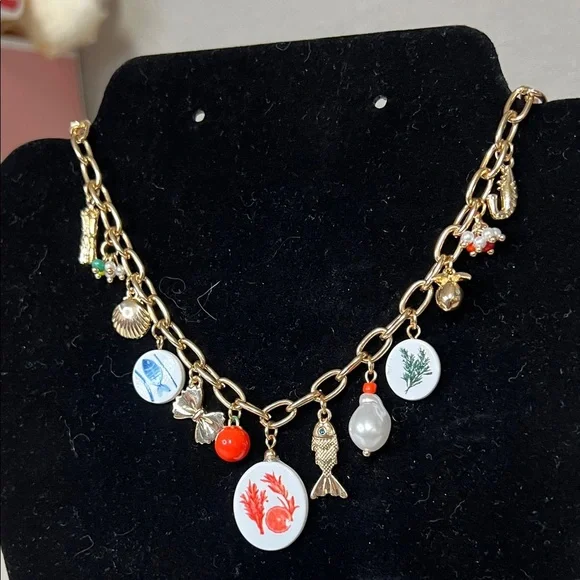 Charming Gold Necklace with Colorful Accents - Picture 2 of 5